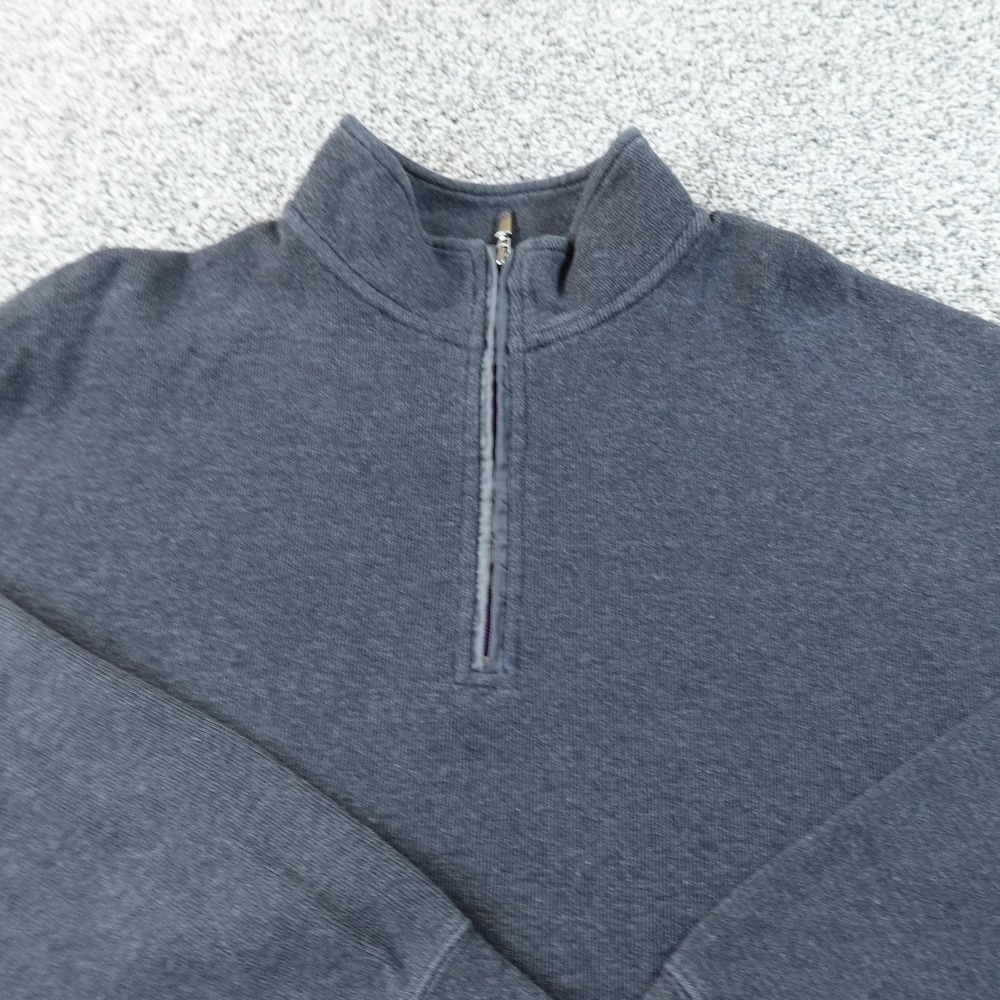 Orvis Sweater Mens 2XL Gray 1/4 Zip Mock Neck Pullover Outdoor Knit‎ Sweatshirt